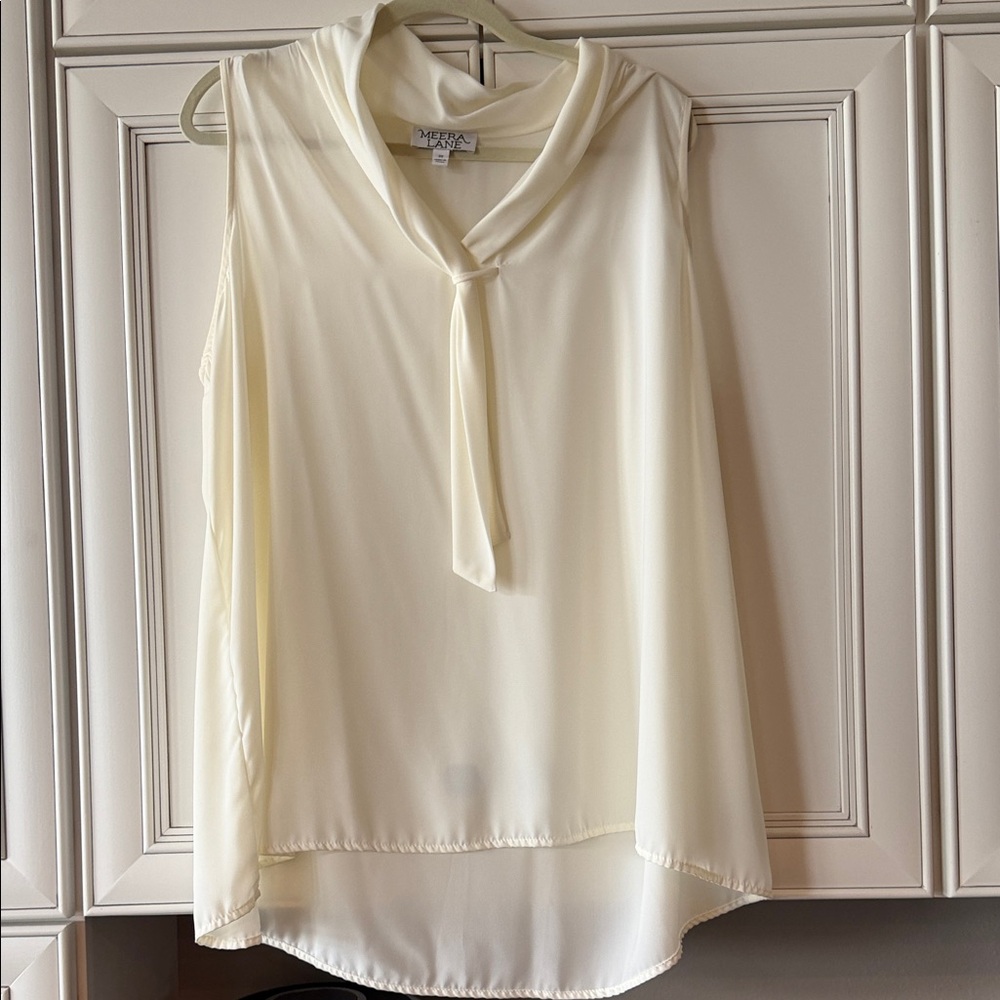 Ivory Tie-Neck Sleeveless Camisole